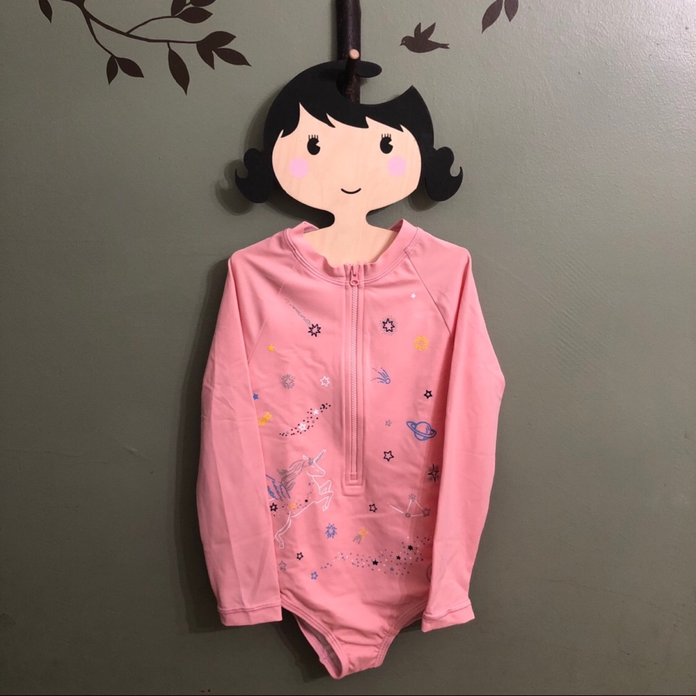 NWT Hanna Andersson Pink Unicorn Rashguard Suit